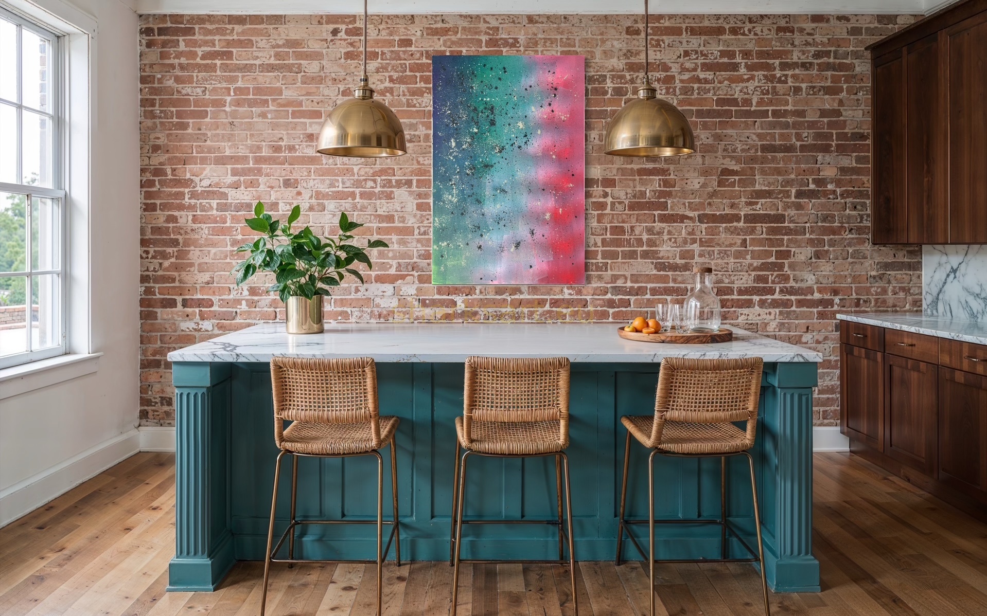 Abstraktní olejomalba 120x80 cm "Hvězdný prach" od Šárky Trnové