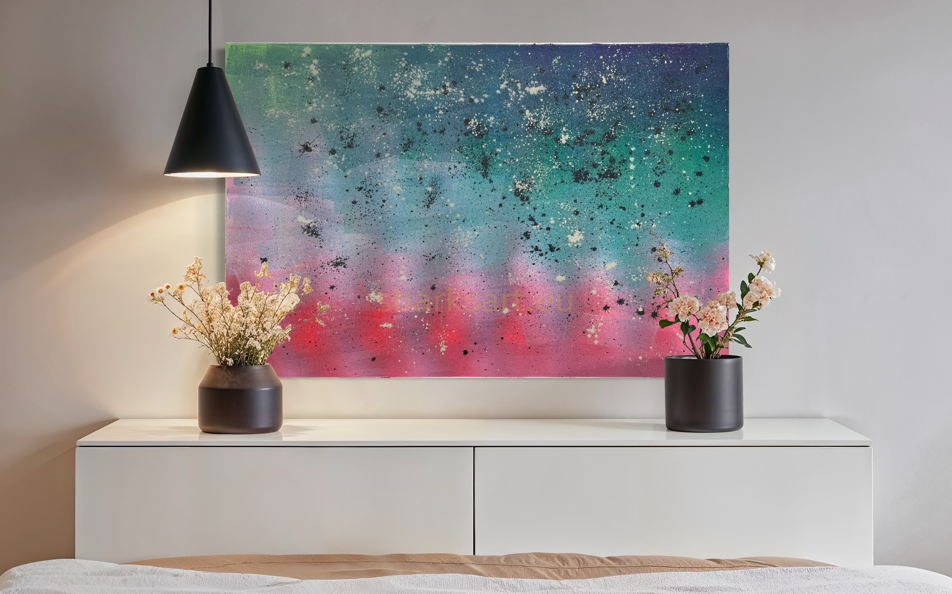Abstraktní olejomalba 120x80 cm "Hvězdný prach" od Šárky Trnové