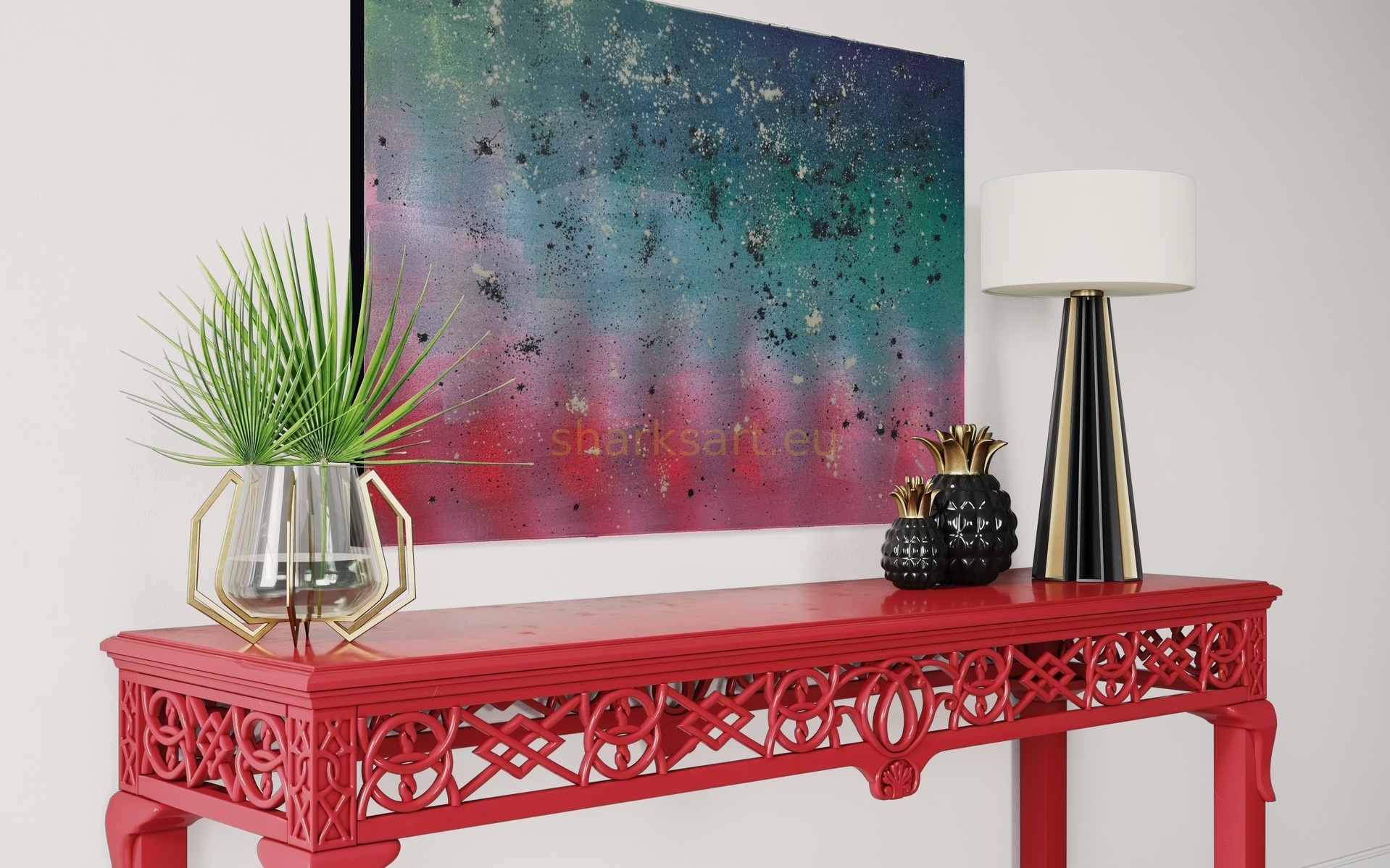Abstraktní olejomalba 120x80 cm "Hvězdný prach" od Šárky Trnové