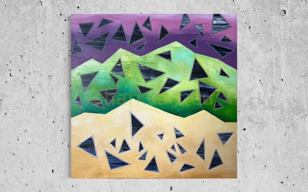 Fragmenty krajiny - olejomalba, 100 x 100 cm, Šárka Trnová