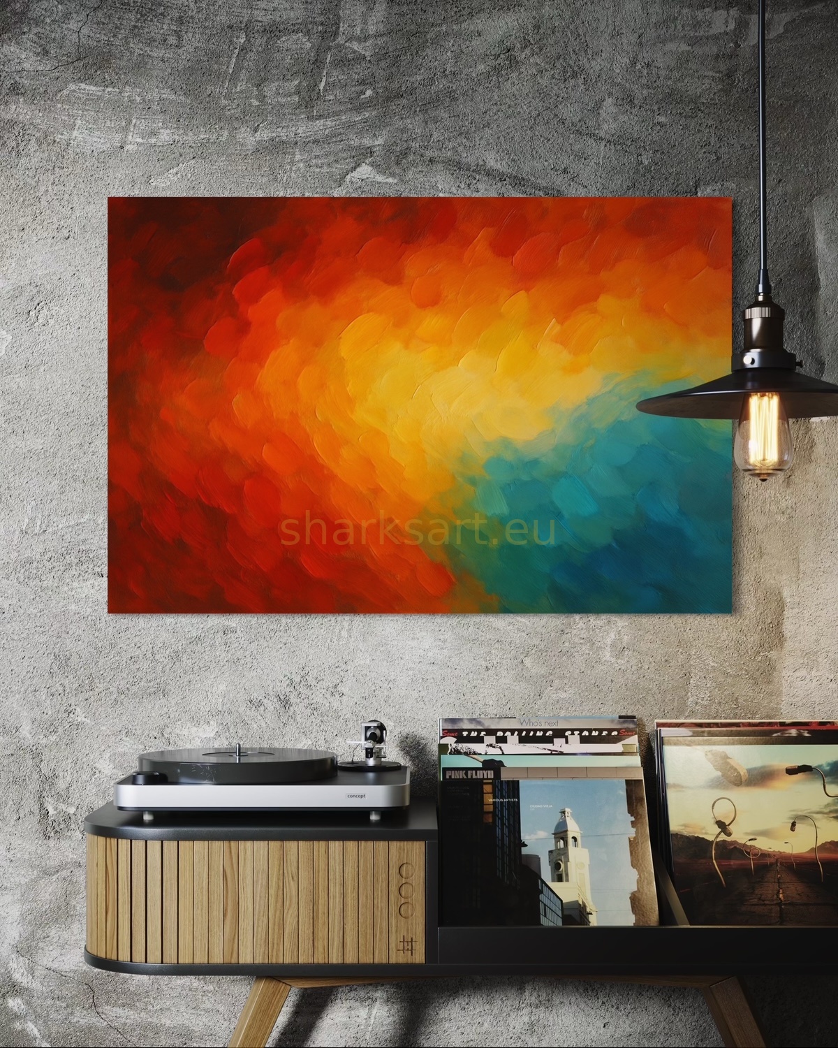 Zrod jitra – abstraktní obraz, fine-art print A3/A4 a plátno 70×100/50×70, Šárka Trnová