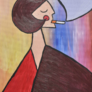Pauza – žena s cigaretou, fine-art print 60×40, Šárka Trnová